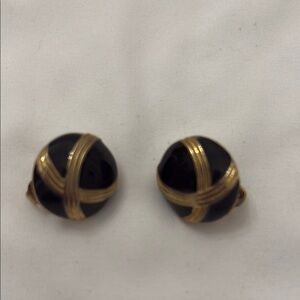 Elegant Black and Gold Earrings